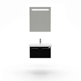 Casa Mare Aspe 24 Glossy Black Vanity Ceramic Sink Combo - Aspe60GB-24-MSC-S